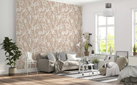 Earthy Brushstroke Leaves Wallpaper⁠
