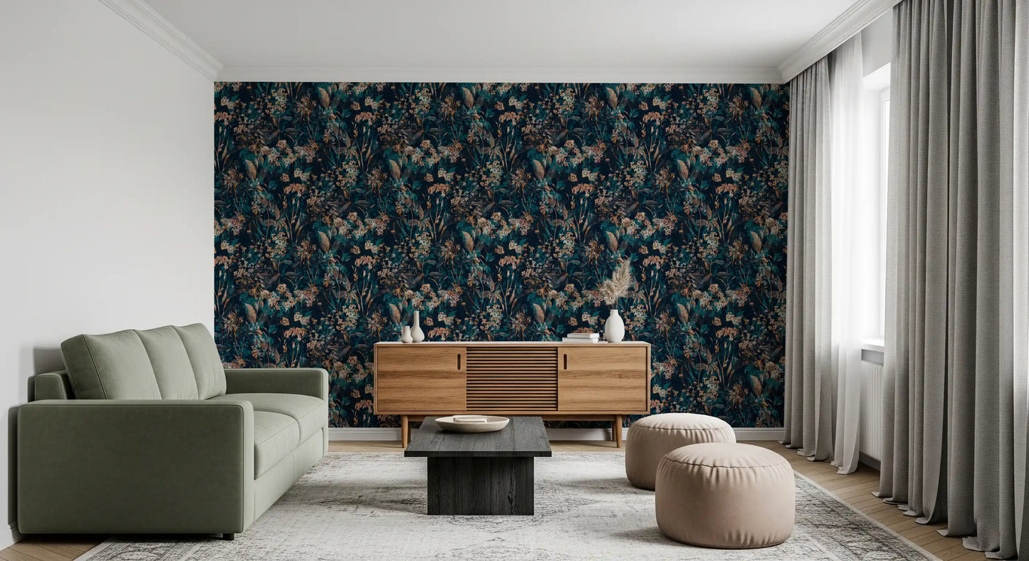 Nocturnal Meadow Pattern Wallpaper⁠