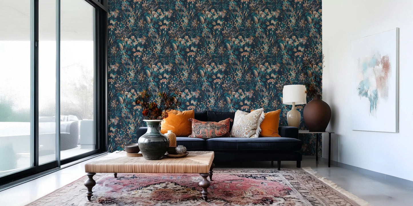 Nocturnal Meadow Pattern Wallpaper⁠