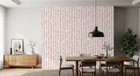 Soft Blush Hand-Painted Vertical Stripes Wallpaper⁠