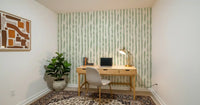 Sage Hand-Painted Vertical Stripes Wallpaper⁠