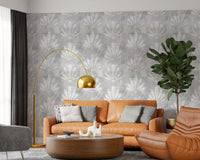 Minimalist Fan Pattern in Grey Wallpaper⁠