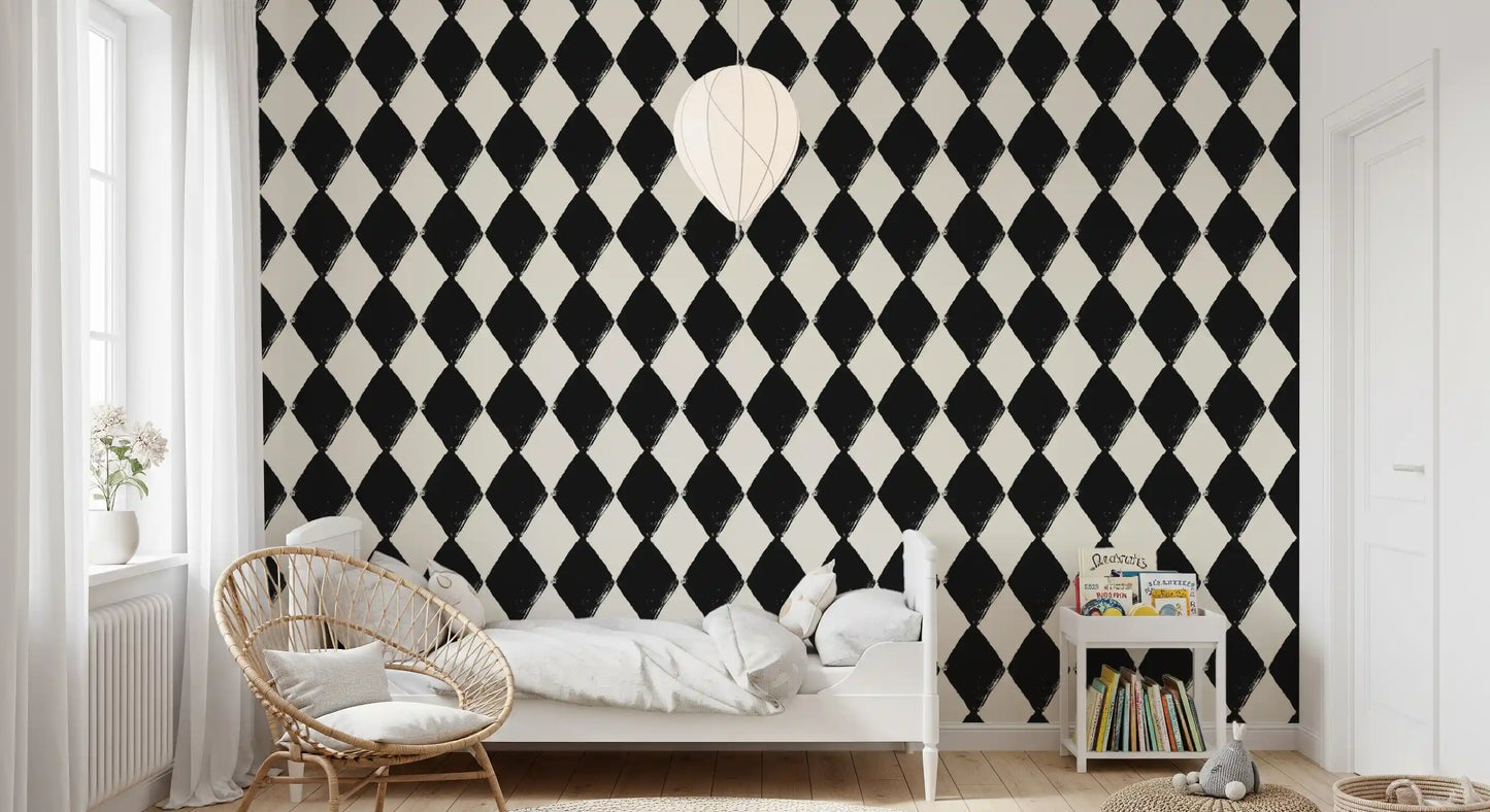Textured Harlequin Brushwork Wallpaper⁠