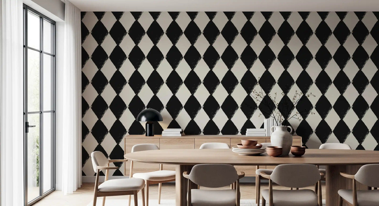 Textured Harlequin Brushwork Wallpaper⁠