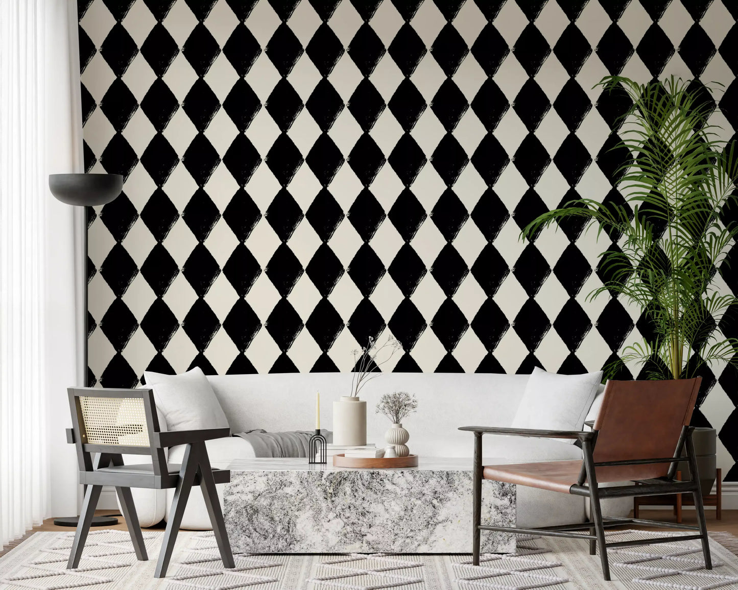 Textured Harlequin Brushwork Wallpaper⁠