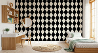 Textured Harlequin Brushwork Wallpaper⁠
