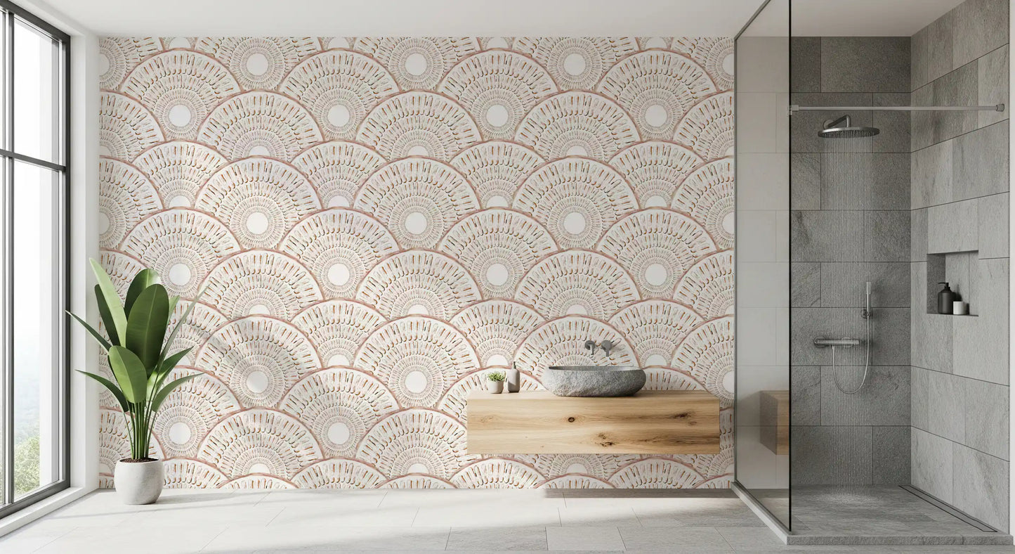Art Deco Fan Radiating Arcs Wallpaper⁠