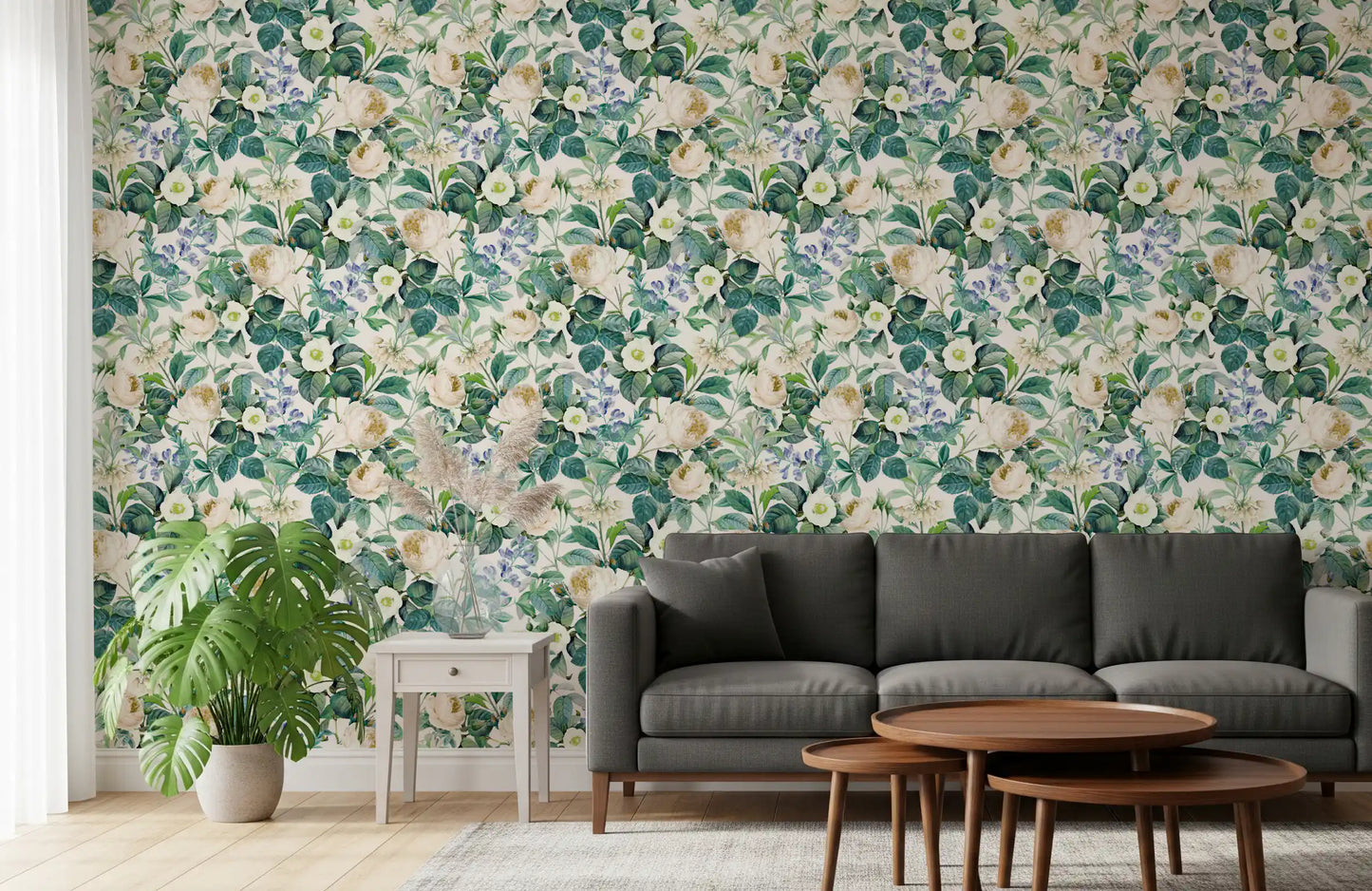 Vintage Botanical English Garden Flora Wallpaper⁠