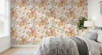 Muted Meadow Botanical Illustration Wallpaper⁠