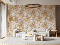 Muted Meadow Botanical Illustration Wallpaper⁠