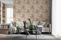 Muted Meadow Botanical Illustration Wallpaper⁠