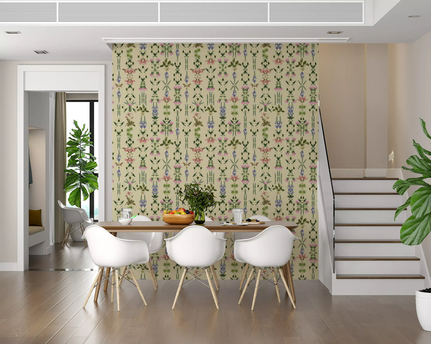 Heritage Field Flora Pistachio Wallpaper⁠