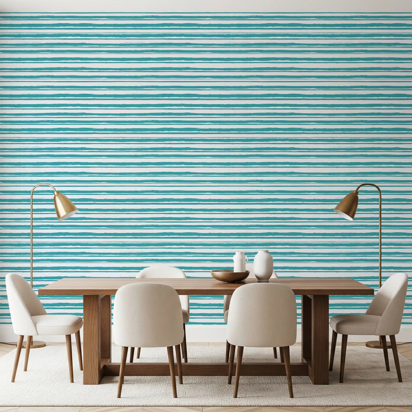 Organic Teal Stroke Texture Wallpaper⁠