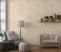 Soft Neutral Botanical Illustration Wallpaper⁠