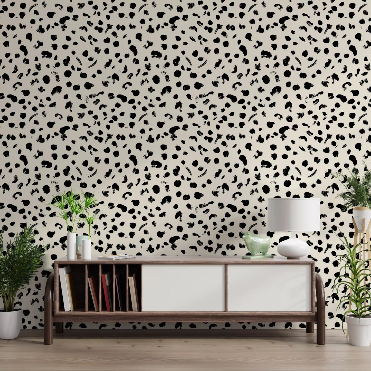Minimalist Monochrome Brush Marks Wallpaper⁠