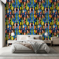 Eclectic Multicoloured Brushwork Art Wallpaper⁠