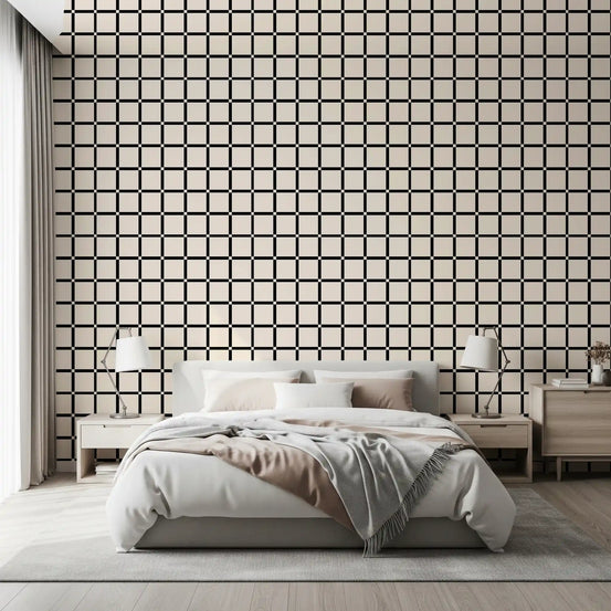 Minimalist Black Grid Wallpaper⁠