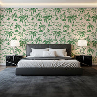 Coastal Breeze Tropical Lineart Wallpaper⁠