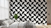 Abstract Painted Grid Monochrome Wallpaper⁠