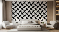 Abstract Painted Grid Monochrome Wallpaper⁠