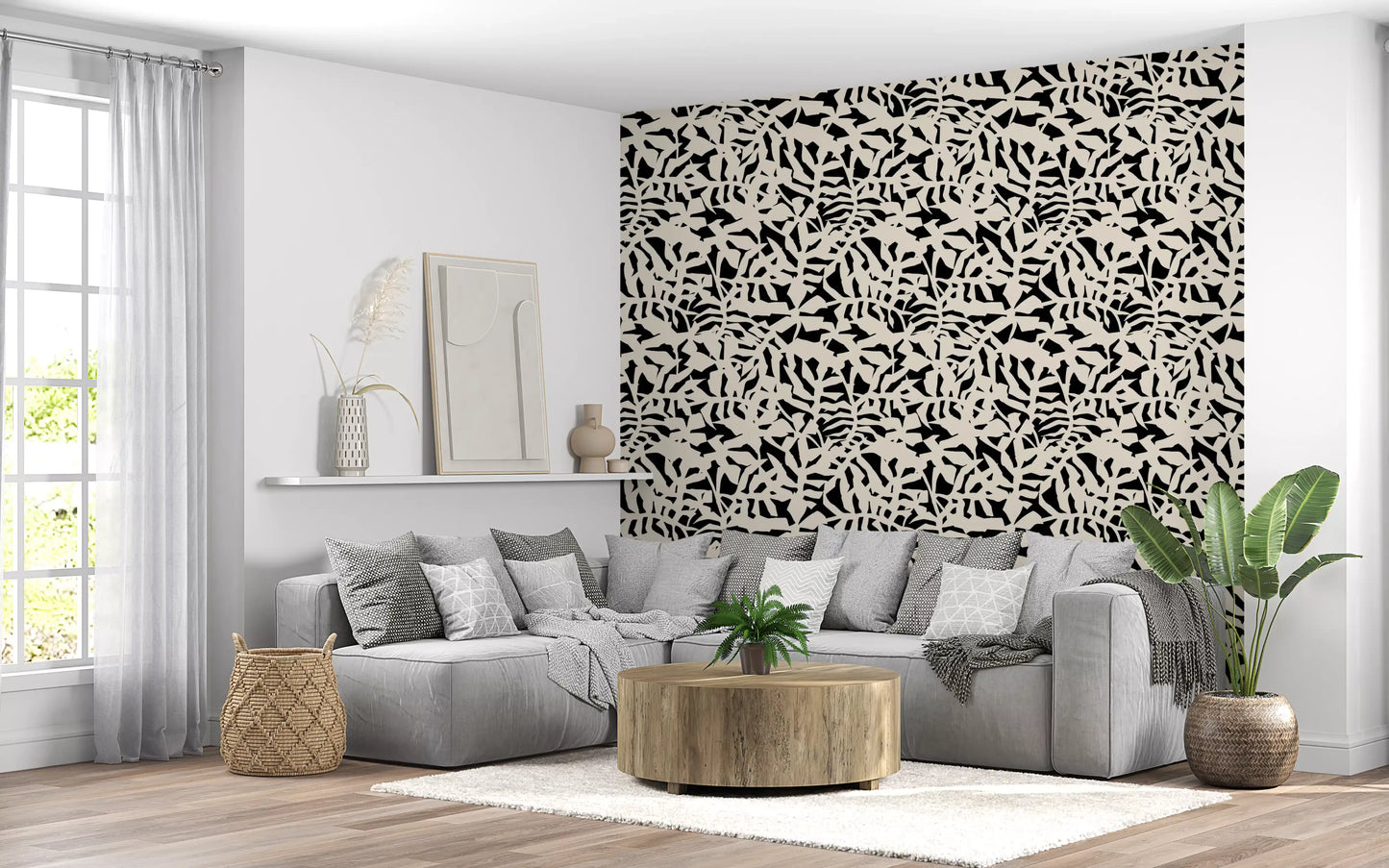 Graphic Botanical Silhouette Wallpaper⁠
