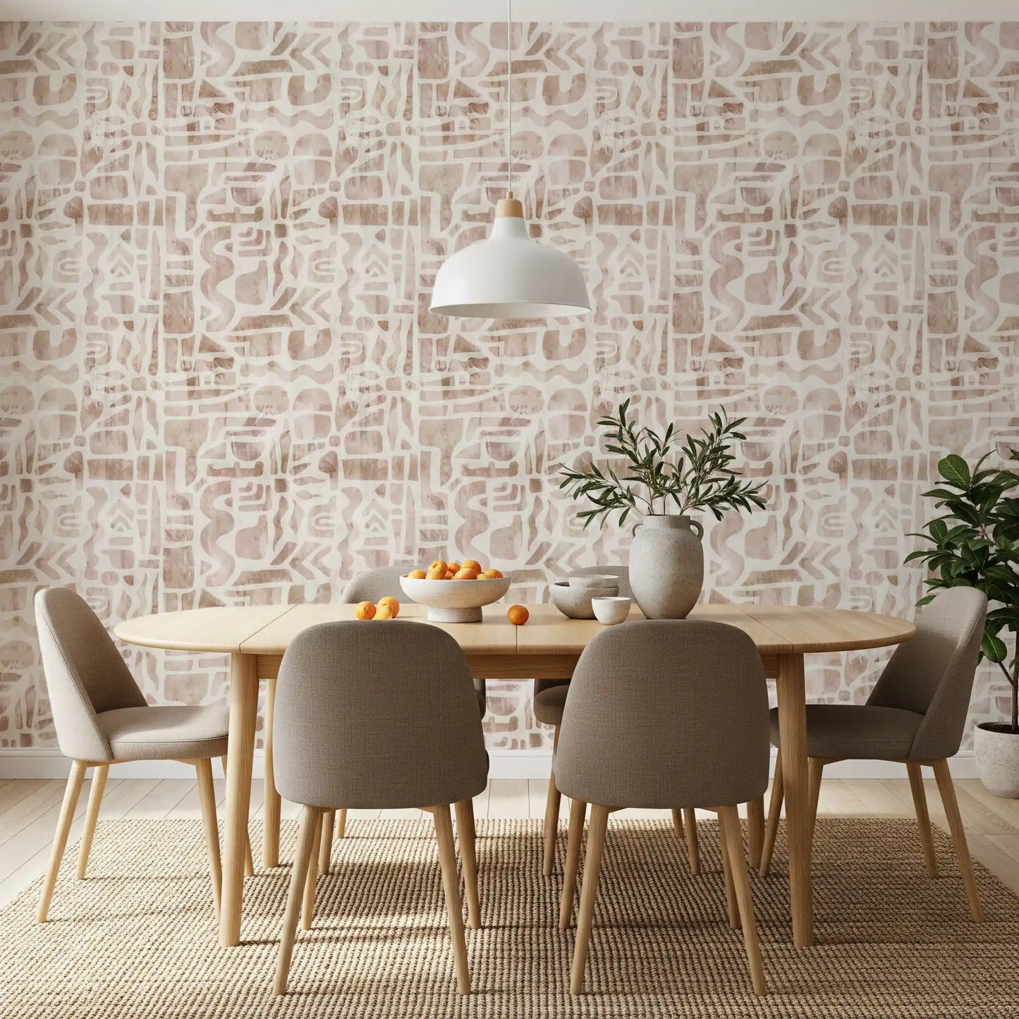 Soft Earthy Abstract Collage Wallpaper⁠