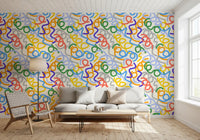 Playful Rainbow Swirls Wallpaper⁠