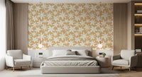 Cream Floral Bloom Motif Wallpaper⁠