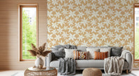 Cream Floral Bloom Motif Wallpaper⁠
