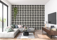 Abstract Ink Geometric Grid Wallpaper⁠