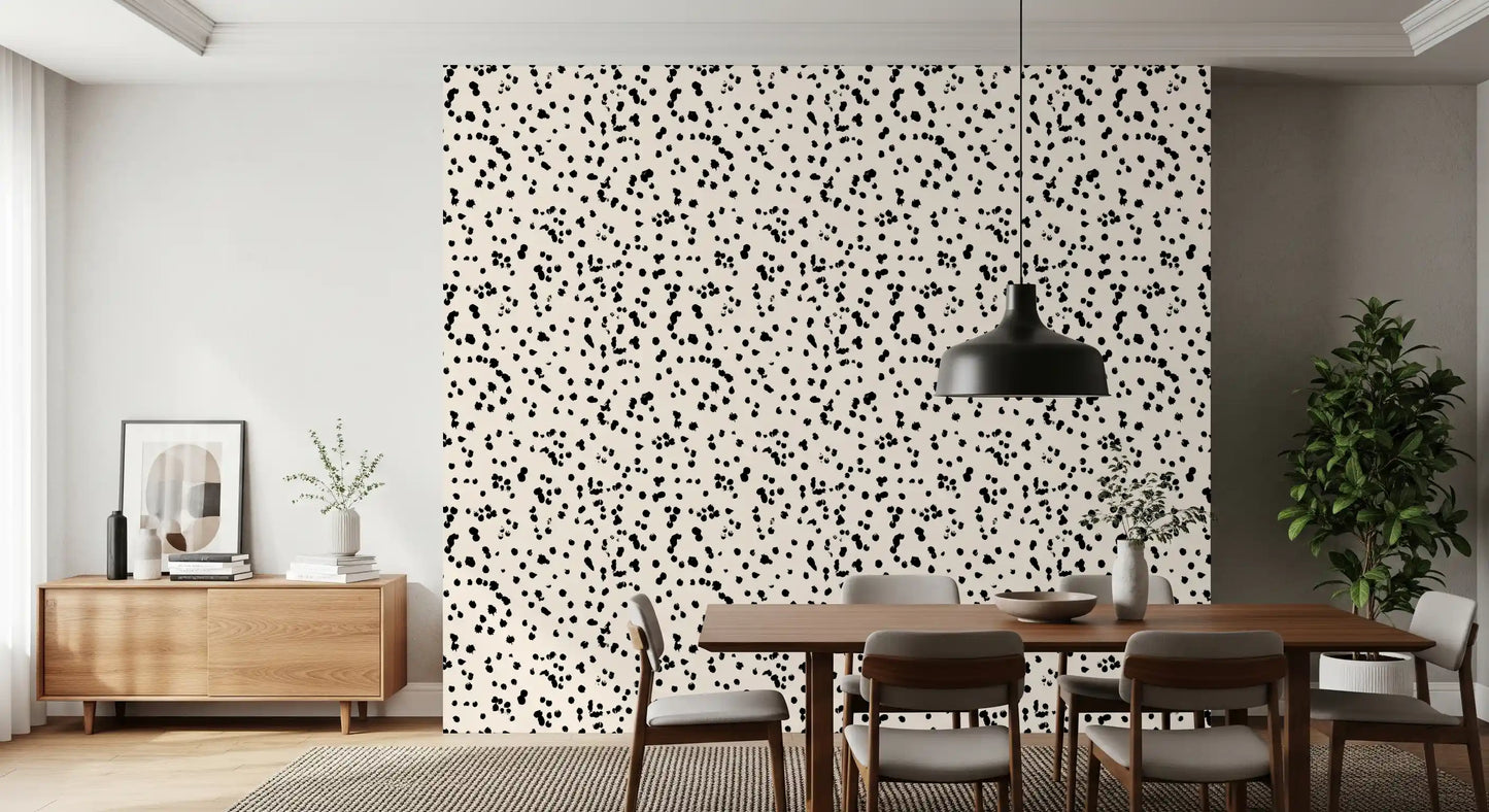 Black and Cream Ink Splatter Wallpaper⁠