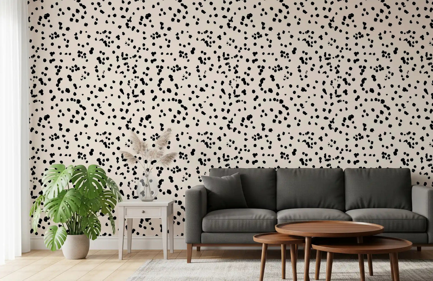 Black and Cream Ink Splatter Wallpaper⁠