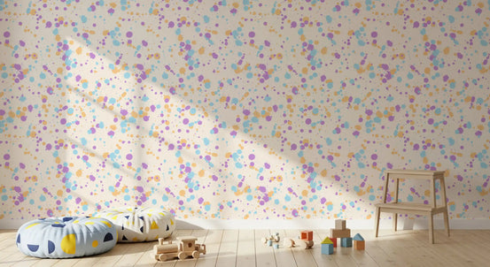 Painterly Dot Composition wallpaper warms a calm Nursery area with pastel spots GD11835