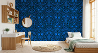 Mexican Folklore Blue Bird and Rabbit Motif Wallpaper⁠