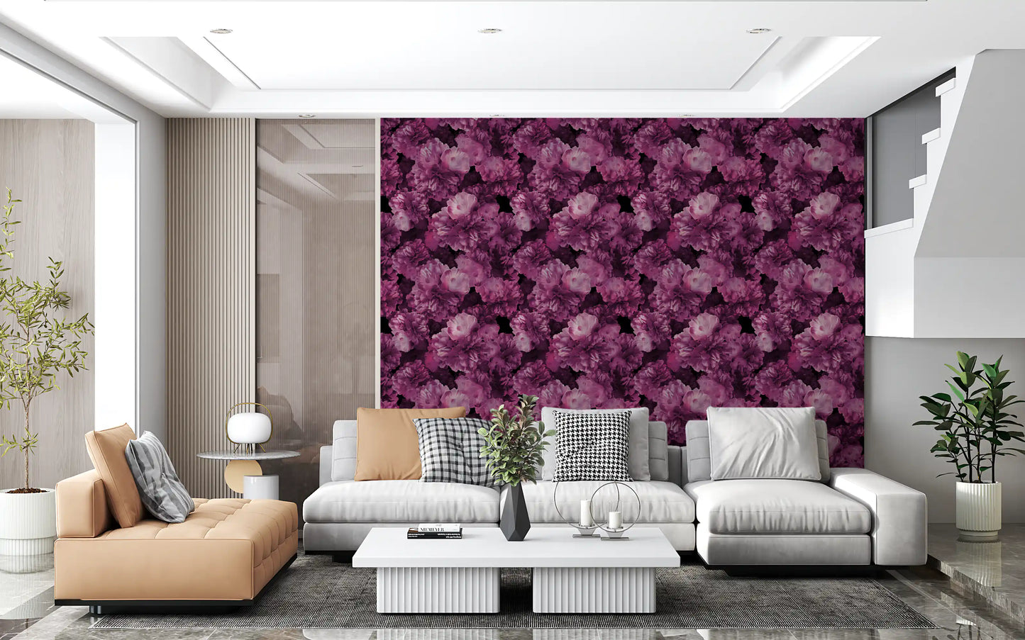 Velvet Petal Botanical Dark Wallpaper⁠