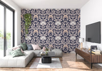 Midnight Flora Damask Wallpaper⁠