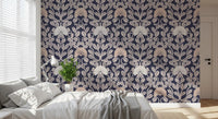 Midnight Flora Damask Wallpaper⁠