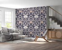 Midnight Flora Damask Wallpaper⁠