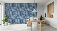 Indigo Botanical Brushstroke Wallpaper⁠