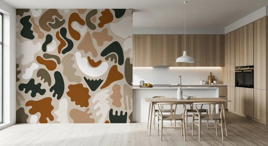 Abstract Organic Earthy Shapes Wall Mural