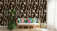 Abstract Organic Dark Brown Shapes Wallpaper⁠
