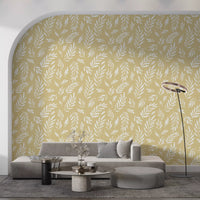 Golden Foliage Strokes Wallpaper⁠