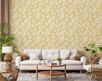 Golden Foliage Strokes Wallpaper⁠