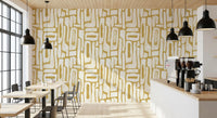 Minimalist Gold and Cream Interlocking Forms Wallpaper⁠