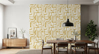 Minimalist Gold and Cream Interlocking Forms Wallpaper⁠