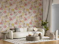 Vintage Pastel Floral Meadow Wallpaper⁠