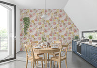 Vintage Pastel Floral Meadow Wallpaper⁠