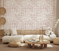 Abstract Painted Shapes in Blush Wallpaper⁠