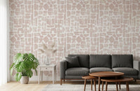 Abstract Painted Shapes in Blush Wallpaper⁠