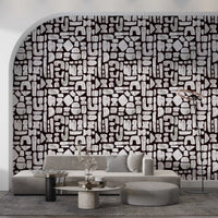 Abstract Painted Shapes Pattern Wallpaper⁠